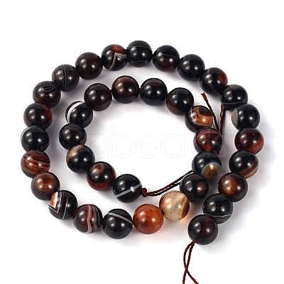 Natural Agate Round Bead Strands G-M117-10mm-01-1