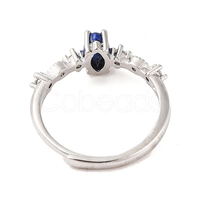 Horse Eye Natural Mixed Stone Adjustable Rings RJEW-Q817-02P-1