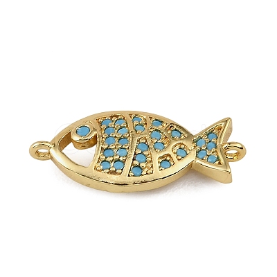 Brass Micro Pave Cubic Zirconia Connector Charms KK-CBAF17A-21G-1