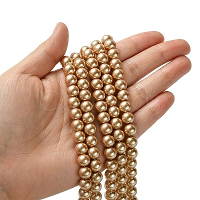 Eco-Friendly Dyed Glass Pearl Round Beads Strands HY-A002-8mm-RB045-1