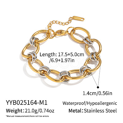 304 Stainless Steel Oval Link Chain Bracelets for Women LS-JJ0914-1-1