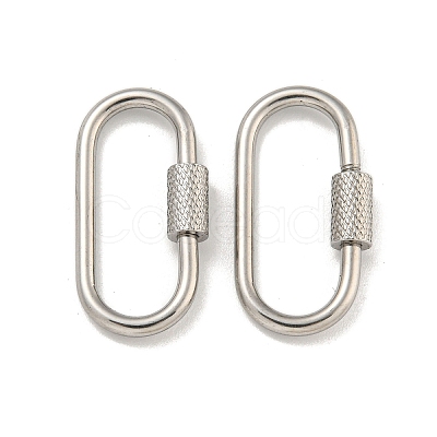 Non-Tarnish 304 Stainless Steel Screw Carabiner Lock Charms STAS-C092-04E-P-1