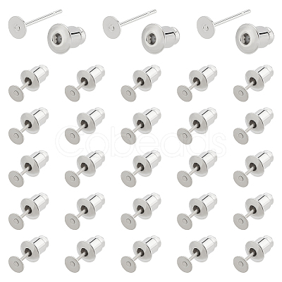 BENECREAT 100Pcs Brass Stud Earring Findings KK-BC0013-23-1