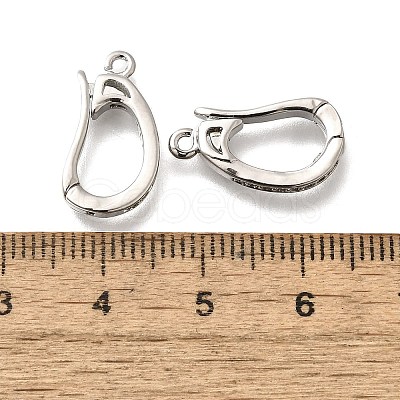 Brass Micro Pave Clear Cubic Zirconia Fold Over Clasps KK-M316-01P-1