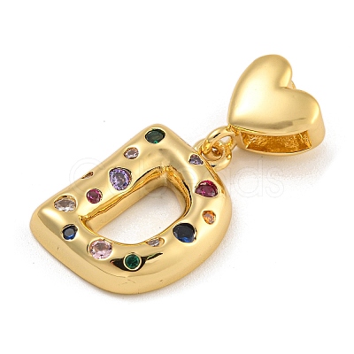 Brass Micro Pave Colorful Cubic Zirconia Pendants KK-P281-01G-D-1
