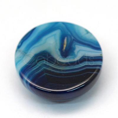 Dyed Natural Striped Agate/Banded Agate Cabochons G-R348-20mm-02-1