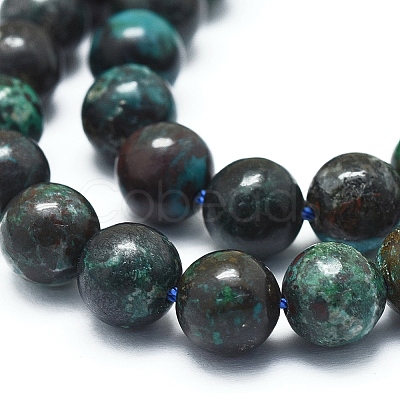 Natural Chrysocolla Azurite Beads Strands G-D0010-08-8mm-1