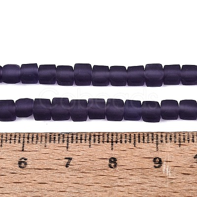 Transparent Frosted Glass Beads Strands GLAA-N072-01A-A15-1