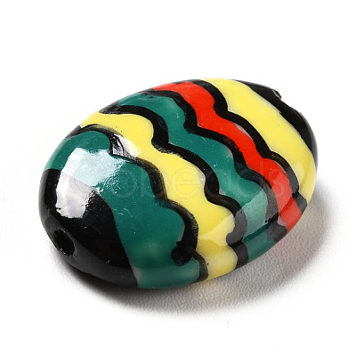 Handmade Printed Porcelain Beads PORC-F005-01C-1