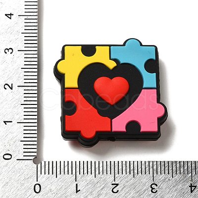 Infantile Autism Theme Silicone Focal Beads SIL-P007-C02-1