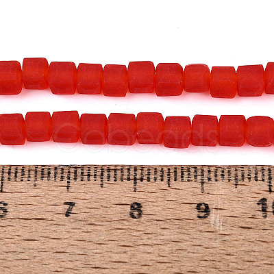 Transparent Frosted Glass Beads Strands GLAA-N072-01A-A07-1