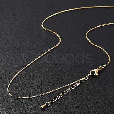 Brass Box Chain Necklaces for Women NJEW-D302-41G-1