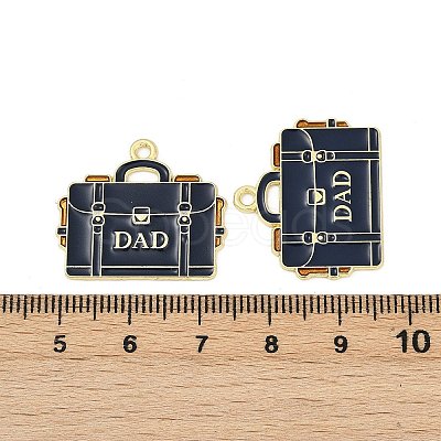 Father's Day Alloy Enamel Pendants ENAM-V001-03B-G-1