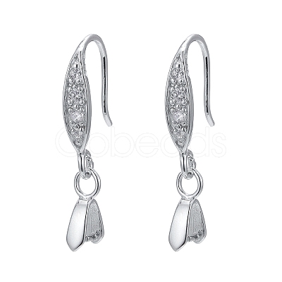 Anti-Tarnish Rhodium Plated 925 Sterling Silver Earring Hooks STER-F033-55P-1