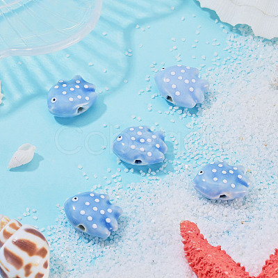 5Pcs Handmade Porcelain Beads PORC-TADJ0001-05A-1