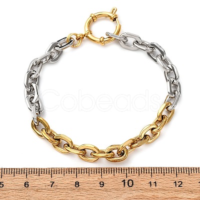 304 Stainless Steel Cable Chain Bracelets BJEW-K284-02B-GP-1