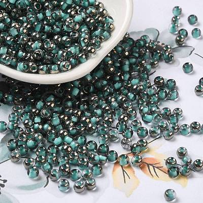 Transparent Inside Colours Glass Seed Beads SEED-H002-A-C222-1
