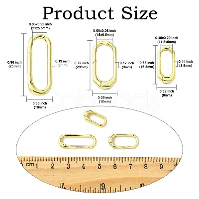 6Pcs 3 Styles Brass Spring Gate Rings KK-CJ0004-29-1