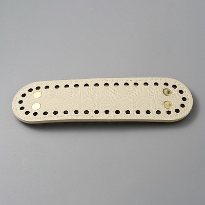Oval PU Leather Knitting Crochet Bags Nail Bottom Shaper Pad DIY-WH0349-98A-1