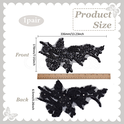 1 Pair Polyester Embroidery on Clothing Patches DIY-FG0008-15C-1