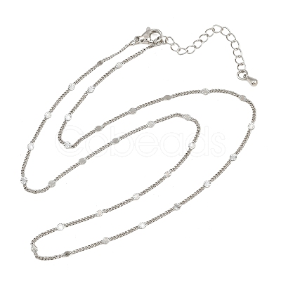 Brass Disc Twisted Chain Necklaces NJEW-A042-09P-1
