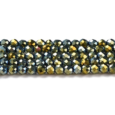 Electroplate Glass Beads Strands GLAA-H021-01A-FP05-1