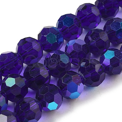 Electroplate Transparent Glass Beads Strands EGLA-A035-T10mm-L06-1