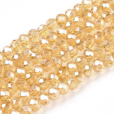 Electroplate Glass Beads Strands EGLA-A034-T8mm-A01-1