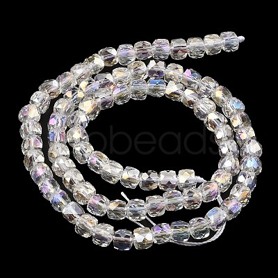 Electroplate Transparent Glass Beads Strands GLAA-C029-03B-01-1