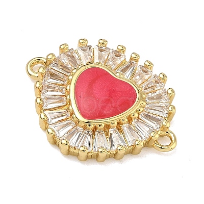 Brass Pave Clear Cubic Zirconia Connector Charms KK-A293-12G-02-1