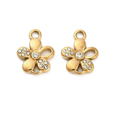 304 Stainless Steel Rhinestone Pendant STAS-U047-16G-1