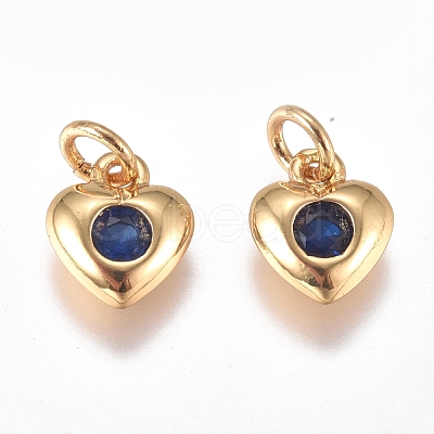 Brass Micro Pave Cubic Zirconia Charms ZIRC-G168-58G-1