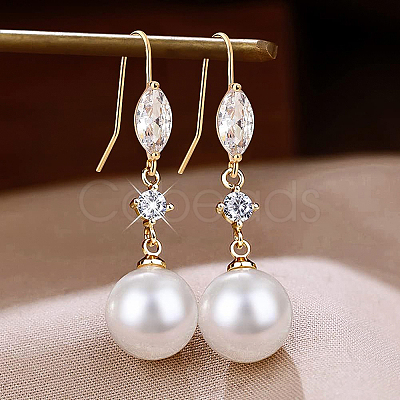12Pcs Brass Horse Eye Earring Hooks KK-BC0008-75-1