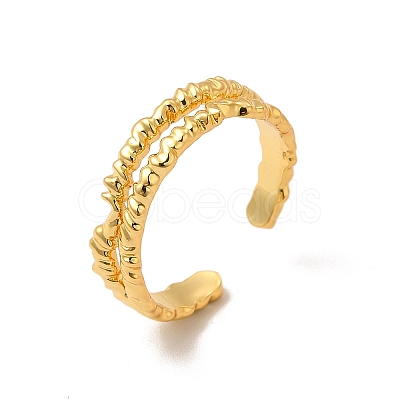 Brass Open Cuff Ring for Women RJEW-A015-03G-1