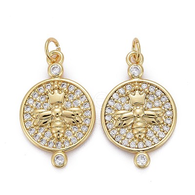 Brass Micro Pave Clear Cubic Zirconia Pendants X-ZIRC-Z011-16G-1