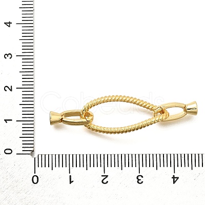 Teardrop Rack Plating Brass Fold Over Clasps KK-S508-22G-1
