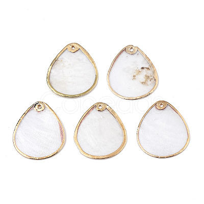 Natural Capiz Shell Pendants SSHEL-N034-129B-01-1