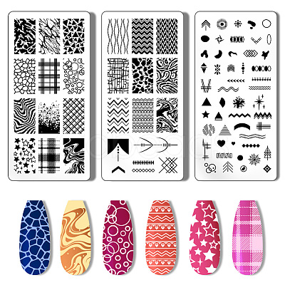 Stainless Steel DIY Nail Art Templates MRMJ-WH0092-002-1