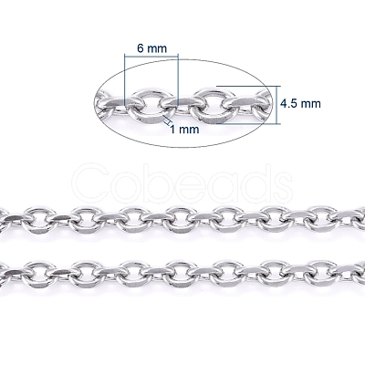Tarnish Resistant 304 Stainless Steel Cable Chains CHS-P007-27P-03-1