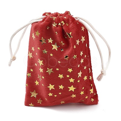 Gold Stamping Christmas Velvet Storage Bags ABAG-Q053-01A-01A-1
