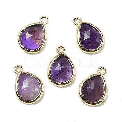 Natural Gemstone Faceted Pendants G-U019-05G-1