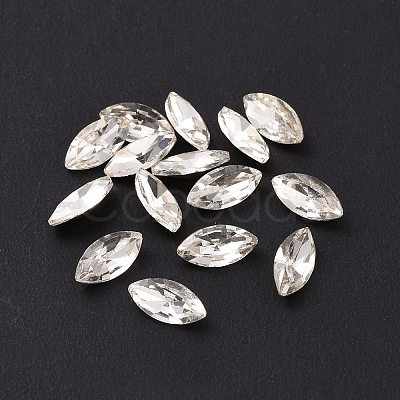 Glass Rhinestone Cabochons GGLA-P002-03C-09-1