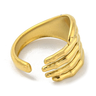 304 Stainless Steel Open Cuff Ring RJEW-C067-17G-1