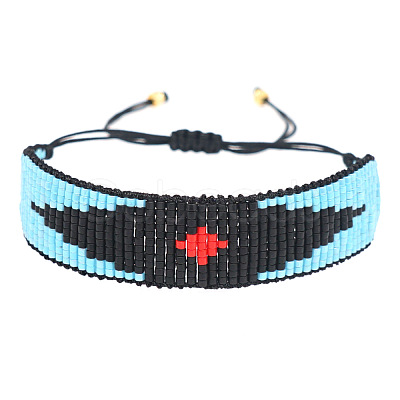 Gothic Glass Seed Beaded Braided Bead Bracelets for Women KY2534-1