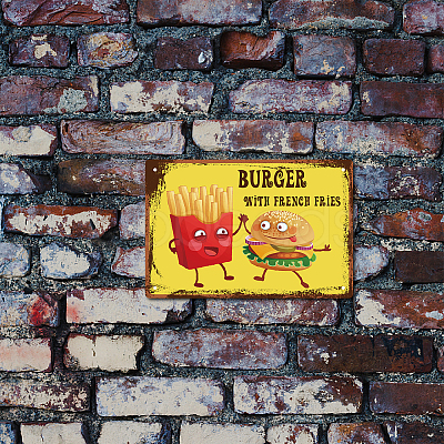 Rectangle Metal Iron Sign Poster AJEW-WH0157-310-1