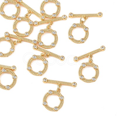 SHEGRACE Brass Micro Pave Clear Cubic Zirconia OT Toggle Claps XGRQ5K475-830G-1