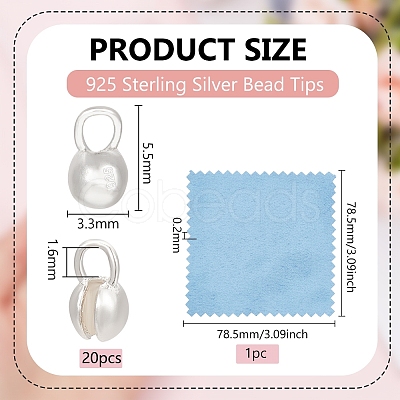925 Sterling Silver Bead Tips FIND-BC0005-44A-1