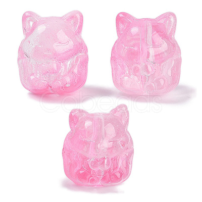 Transparent Spray Paint Glass Beads GLAA-H035-01-1