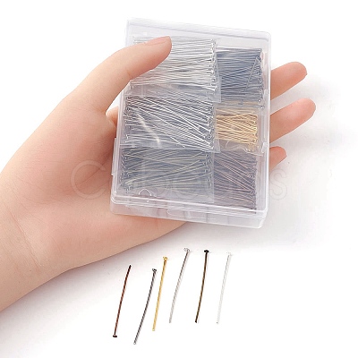 600Pcs 6 Colors Iron Flat Head Pins IFIN-YW0001-97-1
