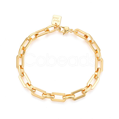 Brass Chain Bracelets BJEW-N032-04G-1